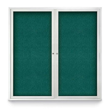 United Visual Products Sliding Door Indoor Enclosed Corkboard, 9 UV9029ACSH-BLACK-DBURGU